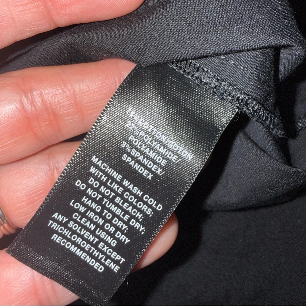 Lafayette 148 New York Black Tie Waist Button Shirt Women Size 8 Stretch - Picture 3 of 7